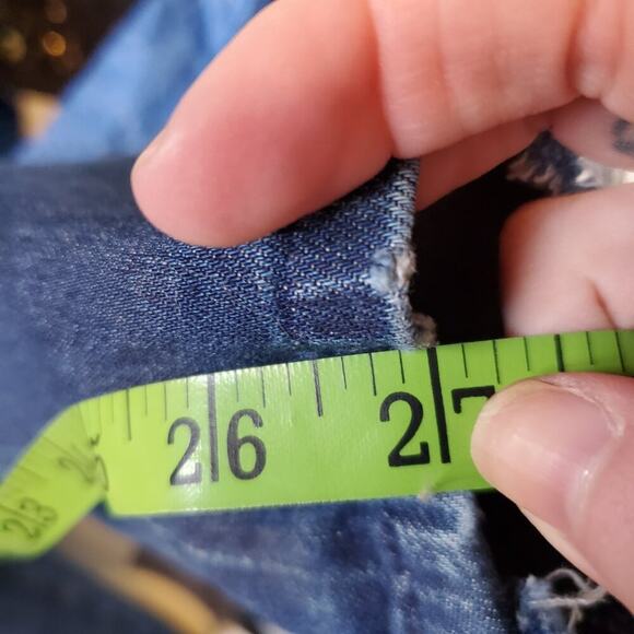 Madewell 9" High Risers Skinny Skinny Distressed Blue Jeans Size 25 - Picture 10 of 10